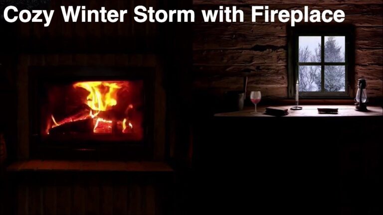 Winter Storm, howling wind, and blizzard storm Cozy Manor house 30 minutes