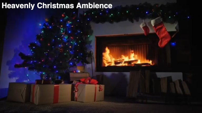 Heavenly Christmas Music🎵Christmas ambience🎄☃️Snowfall❄️Fireplace 🔥| Christmas lights ambience