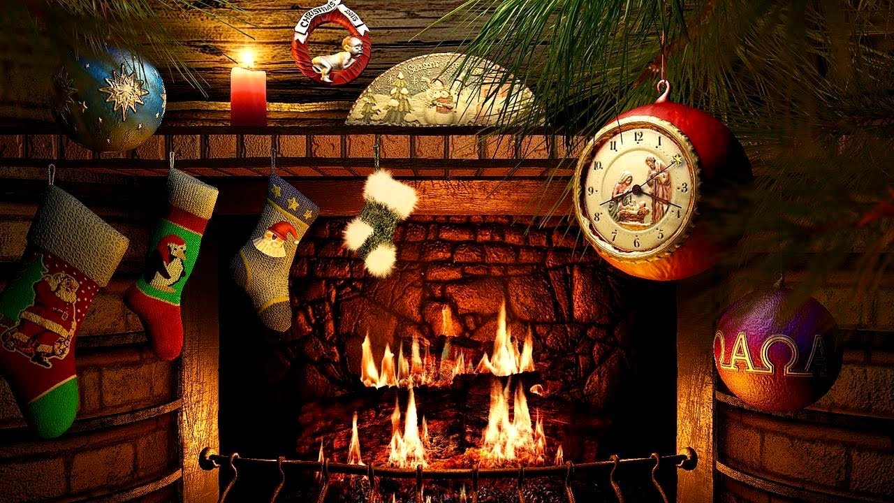 Christmas Ambience: Christmas Music with Cracking Fireplace Sound🎄