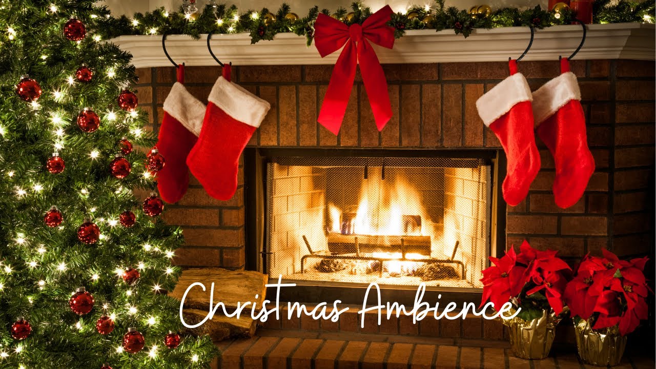 Christmas Ambience 🎄🎅| Cozy Christmas Fireplace   8 Hours with Crackling Fireplace Sound For Sleep