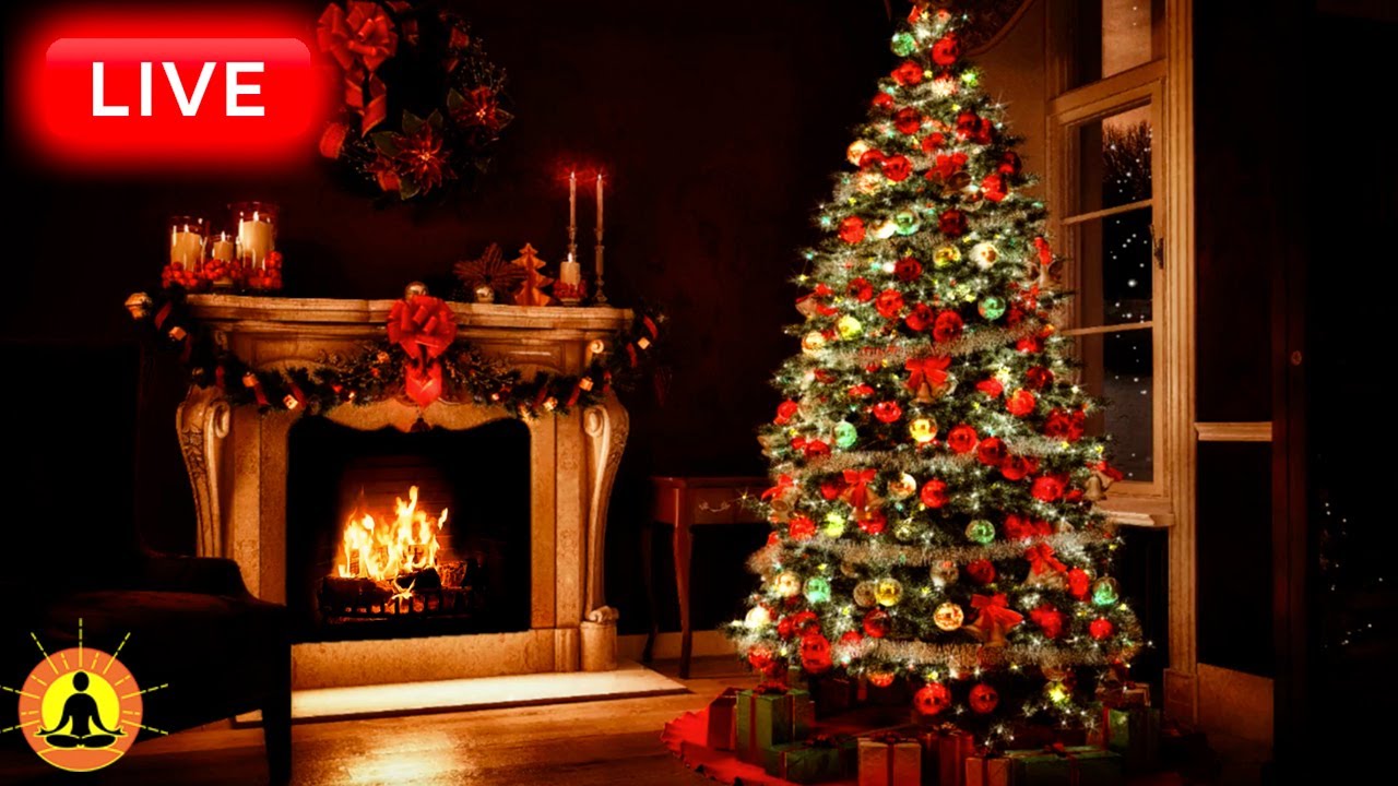 🔴 Relaxing Christmas Music 24/7, Stress Relief Music, Sleep Music, Meditation Music, Fire Sounds