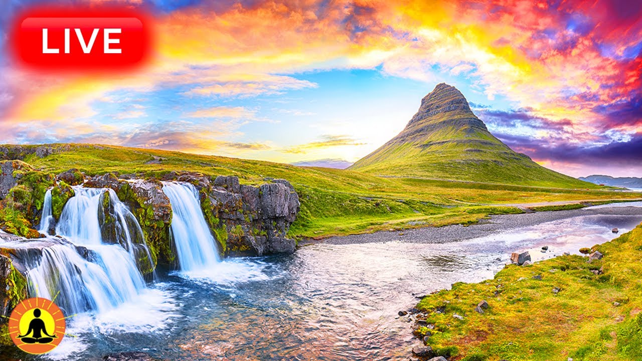 🔴 Relaxing Music 24/7, Stress Relief Music, Sleep Music, Meditation Music, Study, Waterfall