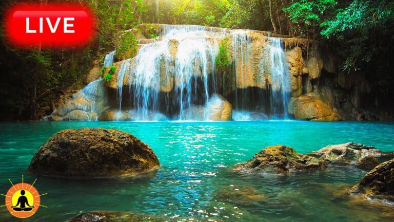 🔴 Sad Piano Music 24/7, Stress Relief Music, Calming Music, Sleep Music, Meditation, Waterfall